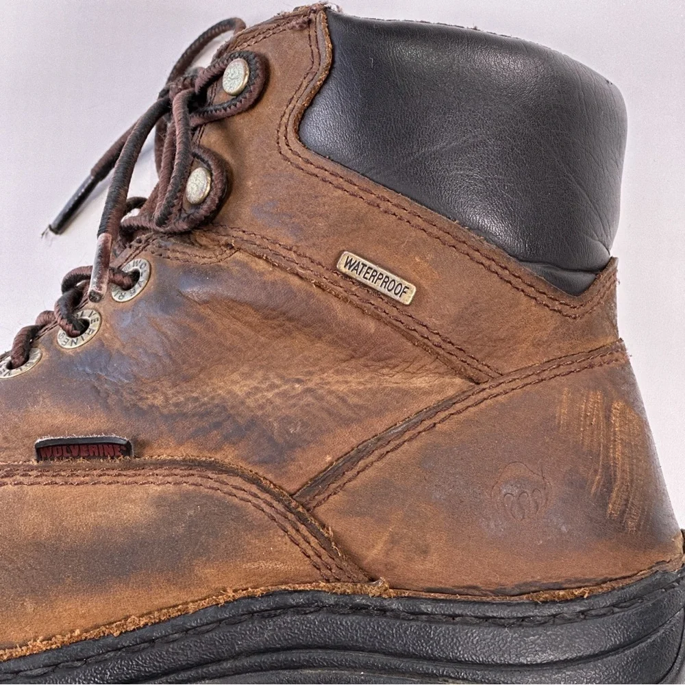 Wolverine Men’s Raider Waterproof Leather Work Boots Brown 9M